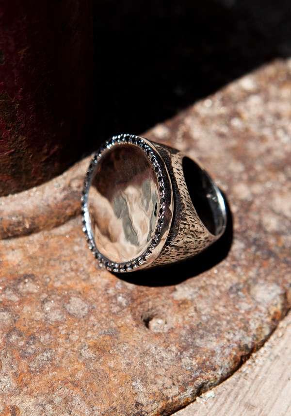 Rose & Lini SIMONA TAGLIAFERRI LARGE “MOON RING J164” BLACK DIAMONDS