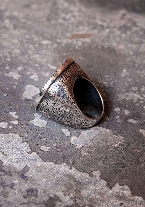 Rose & Lini SIMONA TAGLIAFERRI LARGE “MOON RING J224” YELLOW GOLD & WHITE DIAMONDS