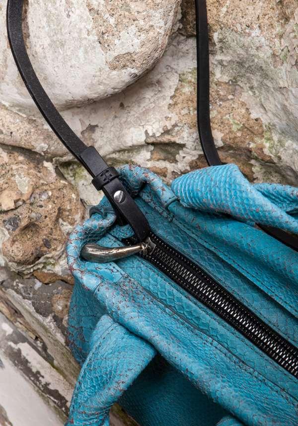 Rose & Lini SIMONA TAGLIAFERRI LIGHT BLUE PYTHON MINI SOFT BAG