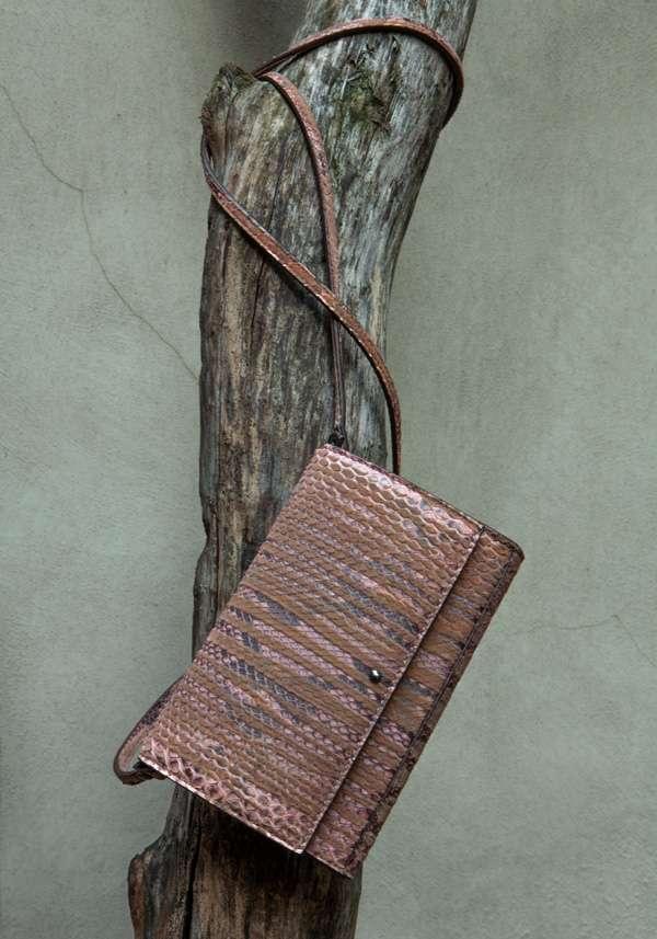 Rose & Lini SIMONA TAGLIAFERRI NUDE PYTHON POCHETTE BAG