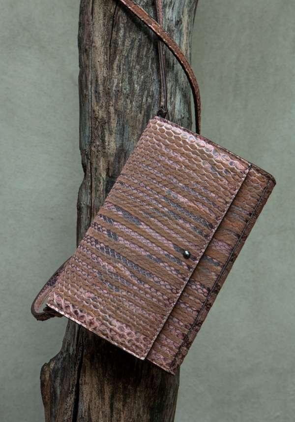 Rose & Lini SIMONA TAGLIAFERRI NUDE PYTHON POCHETTE BAG