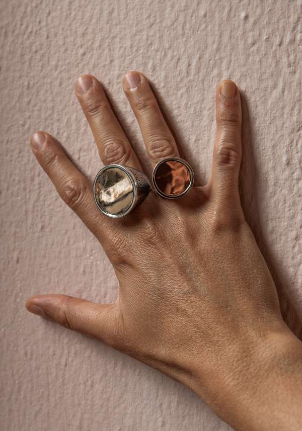 Rose & Lini SIMONA TAGLIAFERRI SMALL “MOON RING J175” PINK GOLD