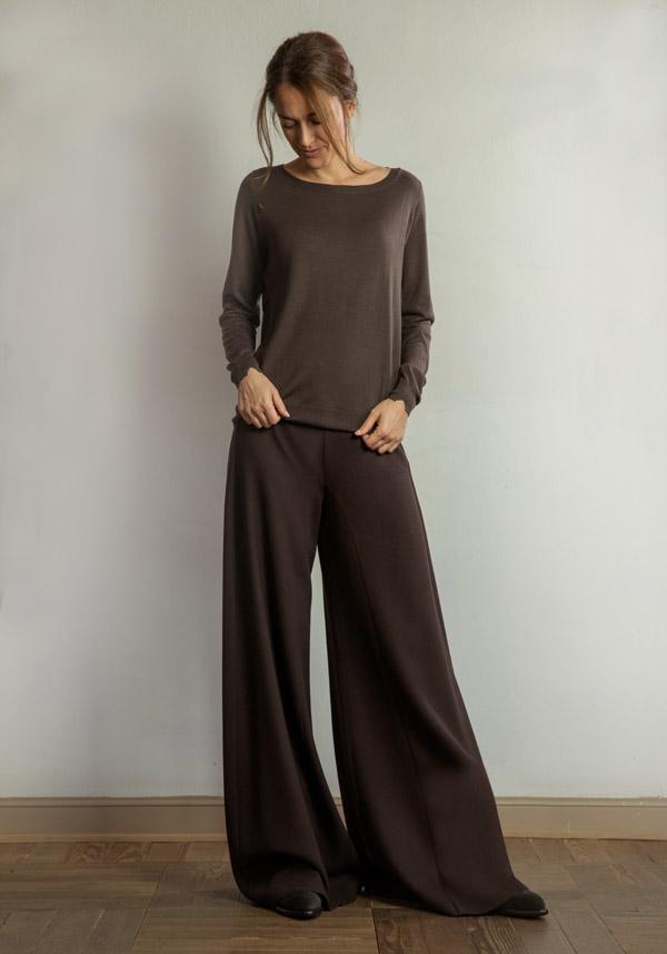 Rose & Lini STEFANO MORTARI SILK & CASHMERE “SWEATER 5105” BROWN