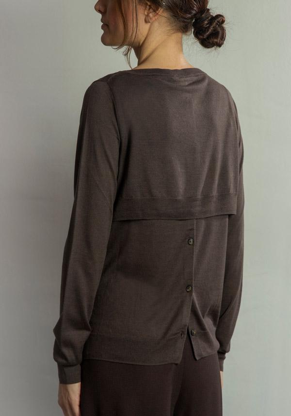 Rose & Lini STEFANO MORTARI SILK & CASHMERE “SWEATER 5105” BROWN