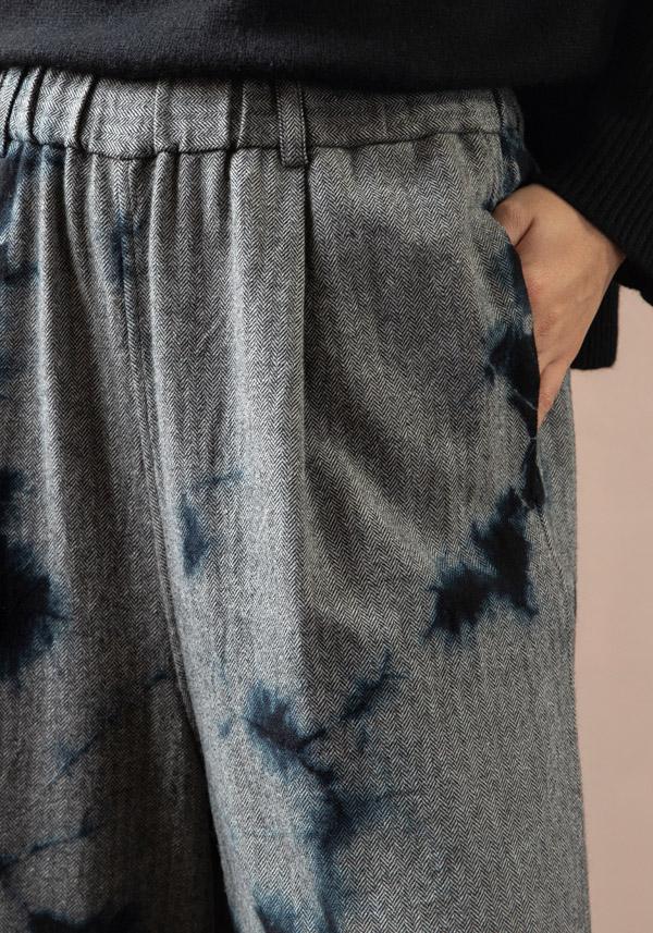 Rose & Lini SUZUSAN WOOL & CASHMER “PANTS 5041” BLACK & GREY