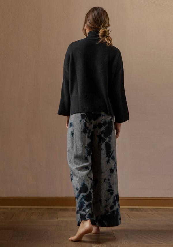 Rose & Lini SUZUSAN WOOL & CASHMER “PANTS 5041” BLACK & GREY