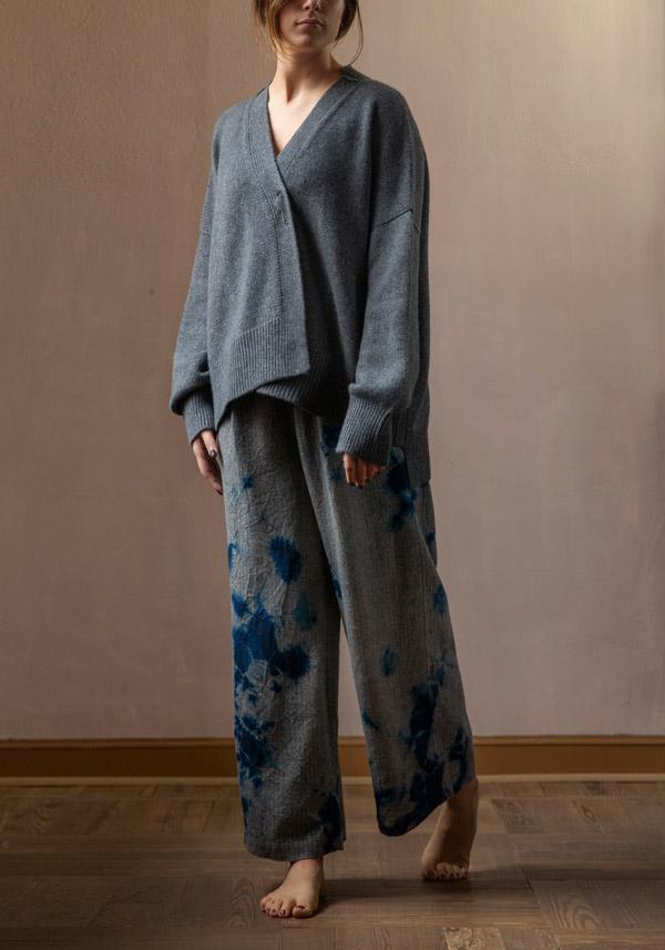 Rose & Lini SUZUSAN WOOL & CASHMER “PANTS 5041” BLUE & BLACK