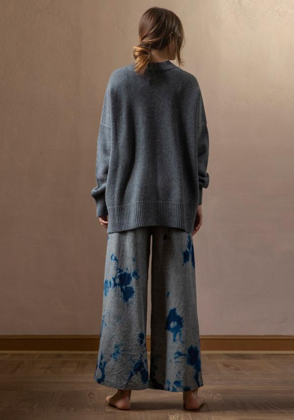 Rose & Lini SUZUSAN WOOL & CASHMER “PANTS 5041” BLUE & BLACK