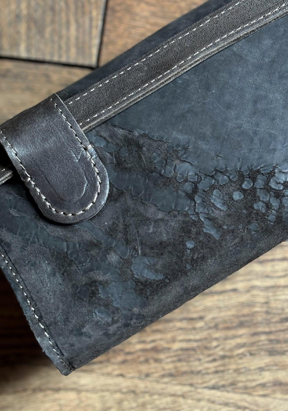 Rose & Lini TAGLIOVIVO ONYX LEATHER “MARSUPIO RING” BAG