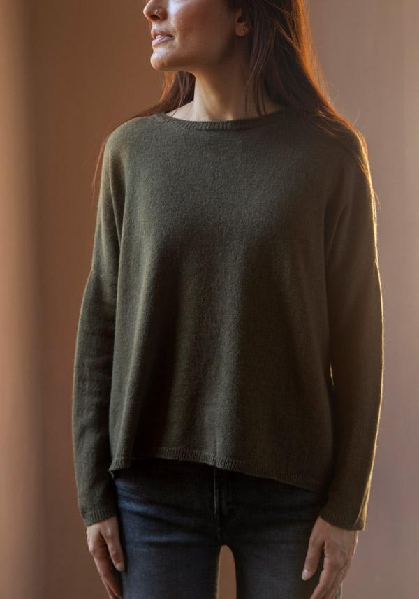 Rose & Lini THAT’S ALYKI CASHMERE “SOPHIE” BRONZE GREEN SWEATER