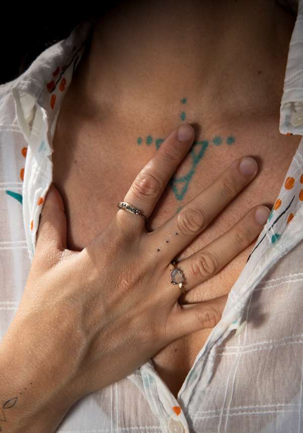 Rose & Lini VARIANCE OBJECTS OXIDIZED SILVER AND DIAMONDS RING