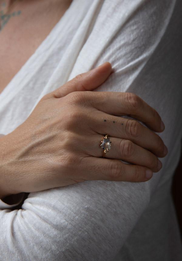 Rose & Lini VARIANCE OBJECTS “SMALL SAPPHIRE” ROSE GOLD RING #8