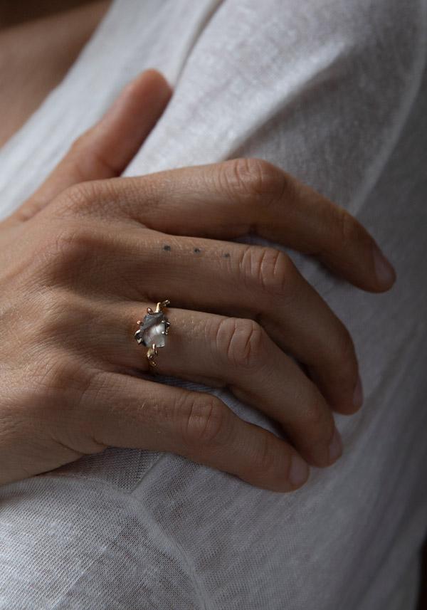 Rose & Lini VARIANCE OBJECTS “SMALL SAPPHIRE” ROSE GOLD RING #8