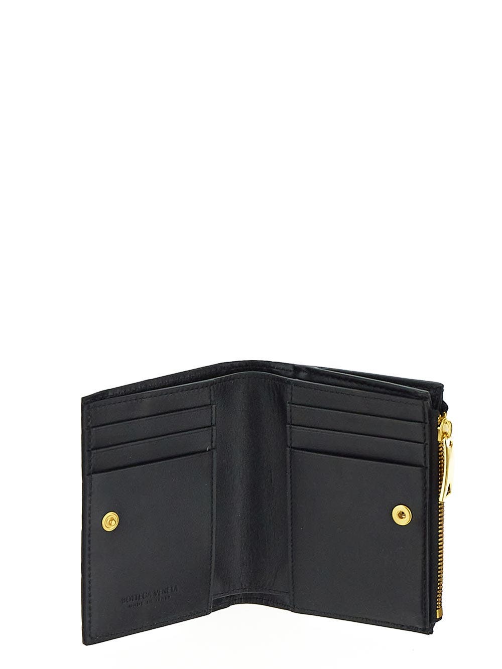 Oluxury Bottega Veneta Small Intrecciato Bi-Fold Zip Wallet