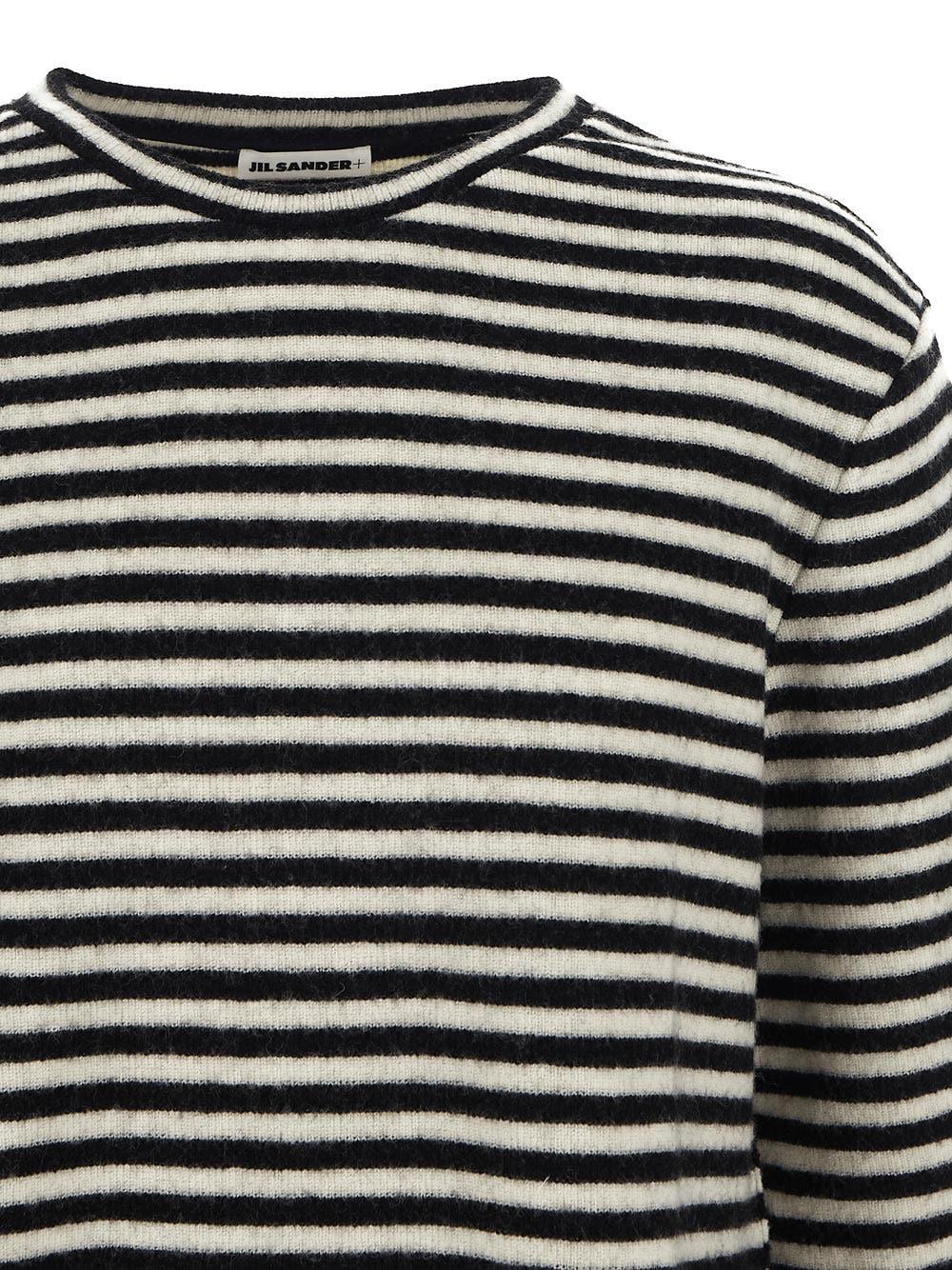 Oluxury Jil Sander Boiled Striped Wool Compact Jersey