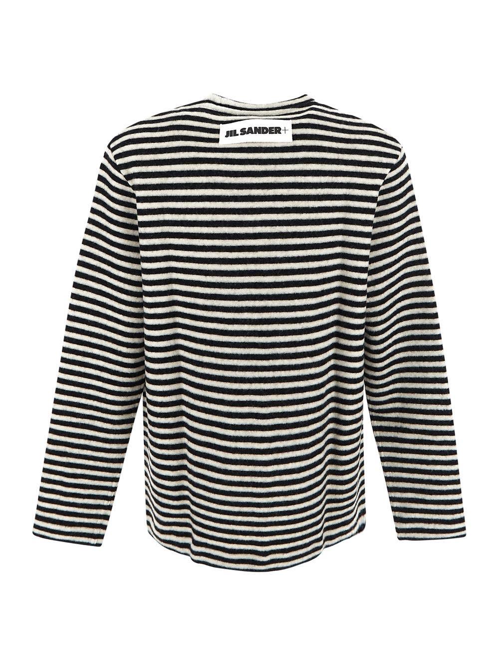 Oluxury Jil Sander Boiled Striped Wool Compact Jersey