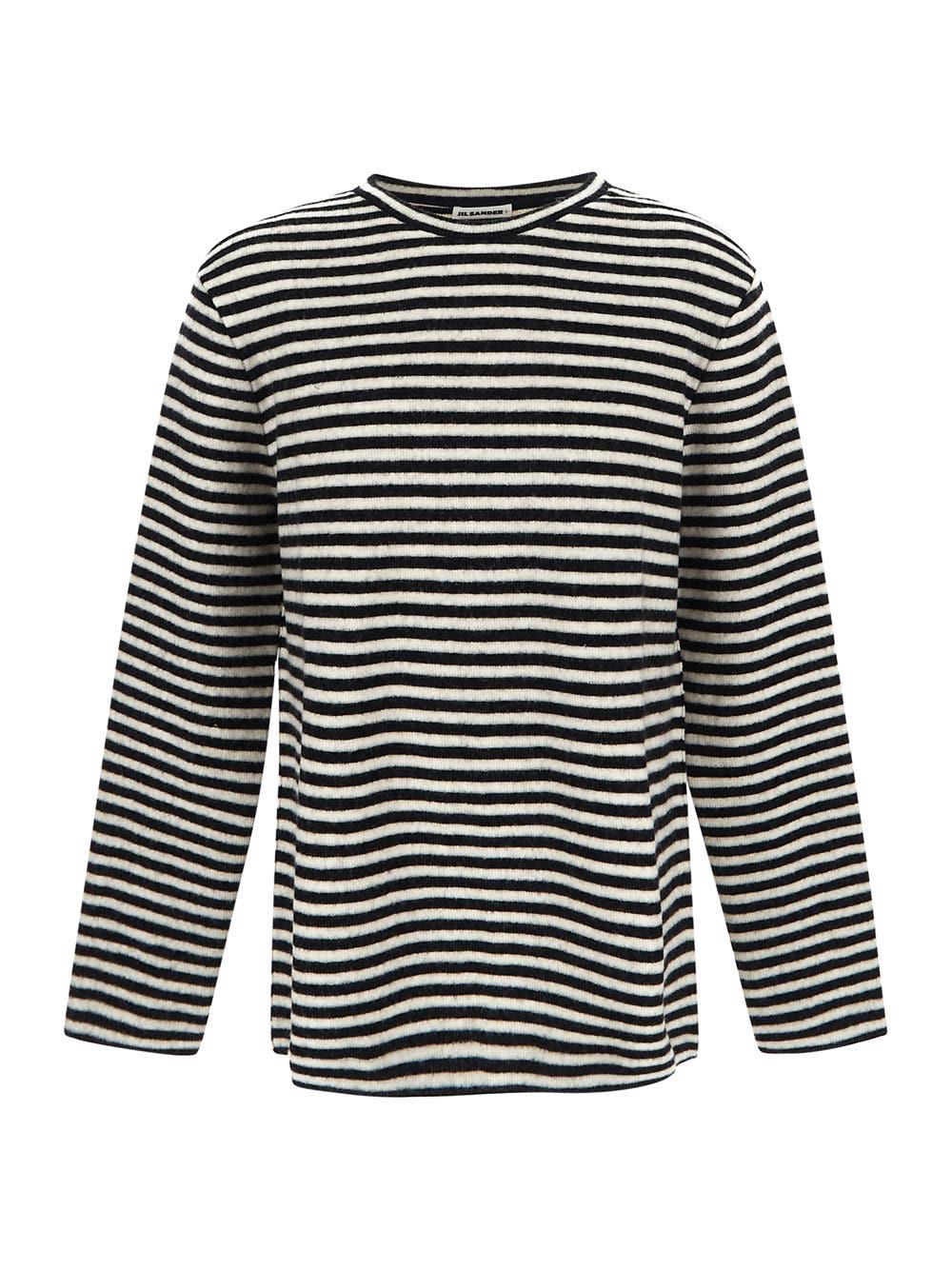 Oluxury Jil Sander Boiled Striped Wool Compact Jersey