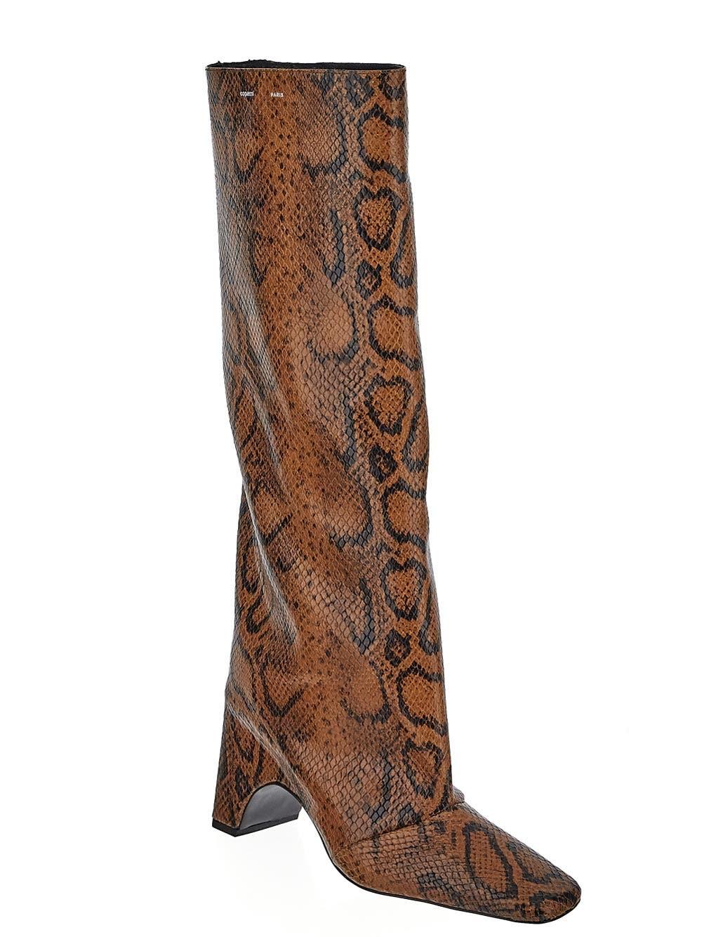 Oluxury Coperni Snake Print Bridge Boot