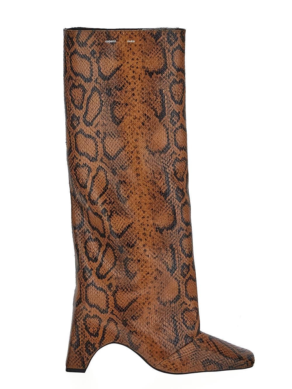 Oluxury Coperni Snake Print Bridge Boot