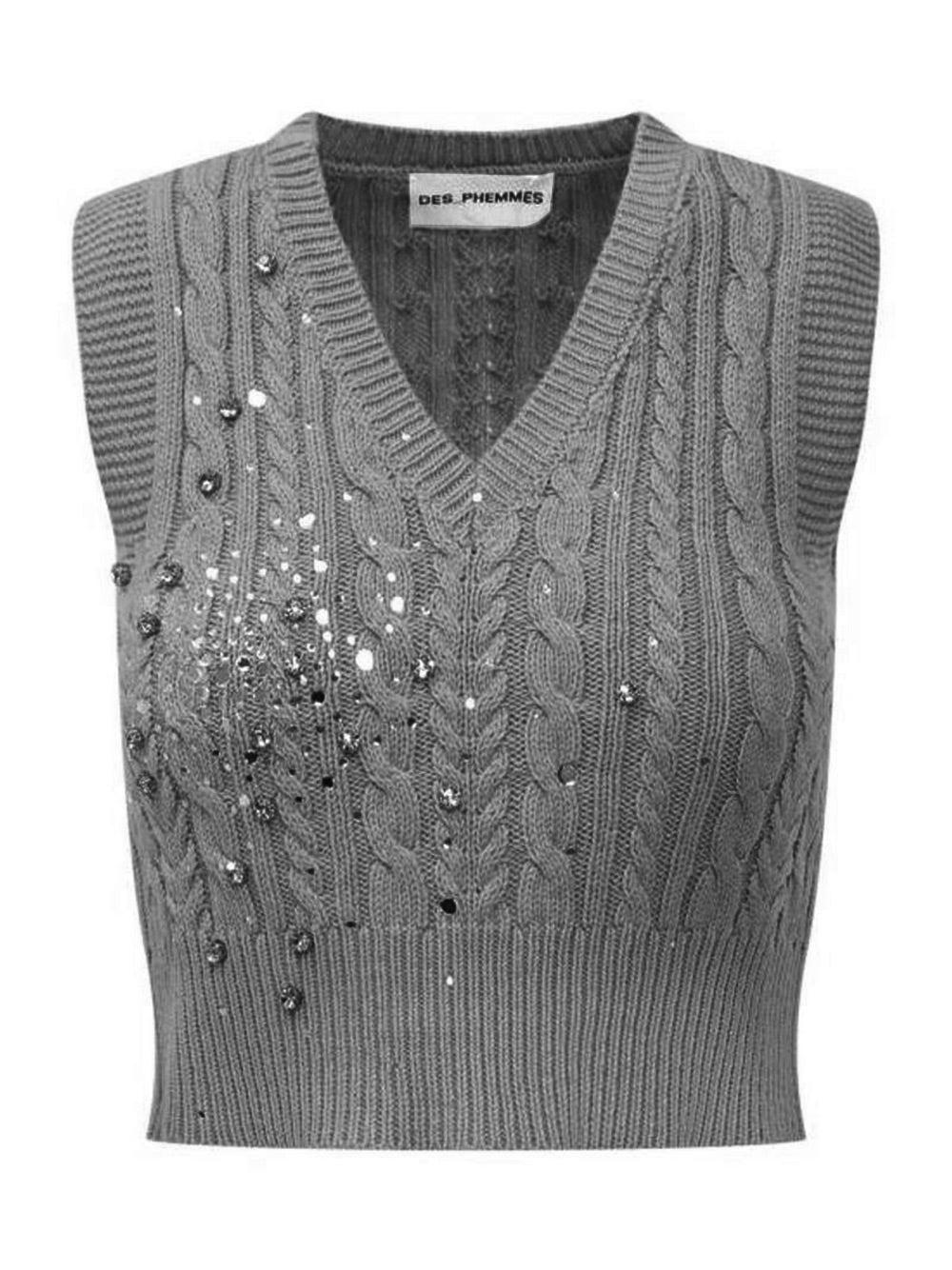 Oluxury Des Phemmes Cropped Knit Vest