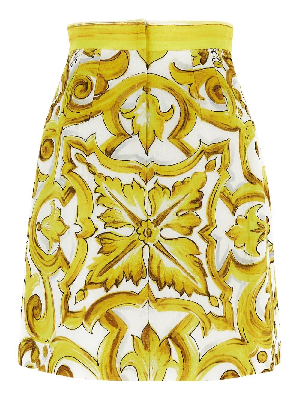 Oluxury Dolce & Gabbana Skirt Maiolica Print
