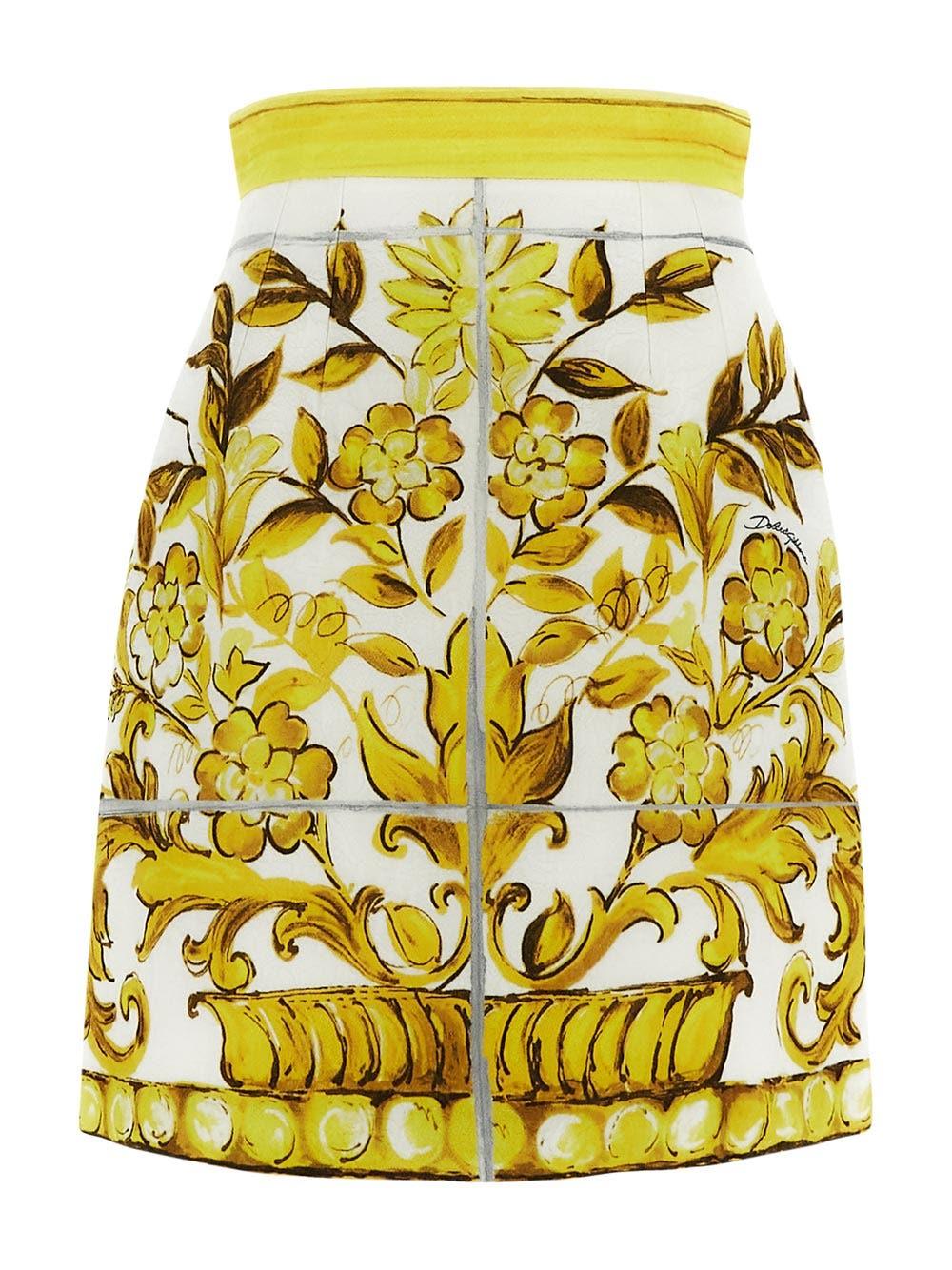 Oluxury Dolce & Gabbana Skirt Maiolica print