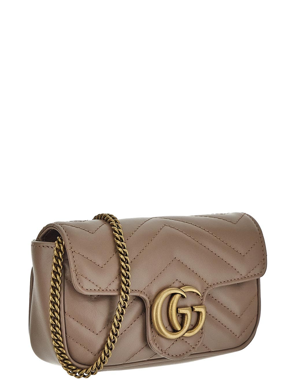 Oluxury Gucci GG Marmont Leather Super Mini Bag