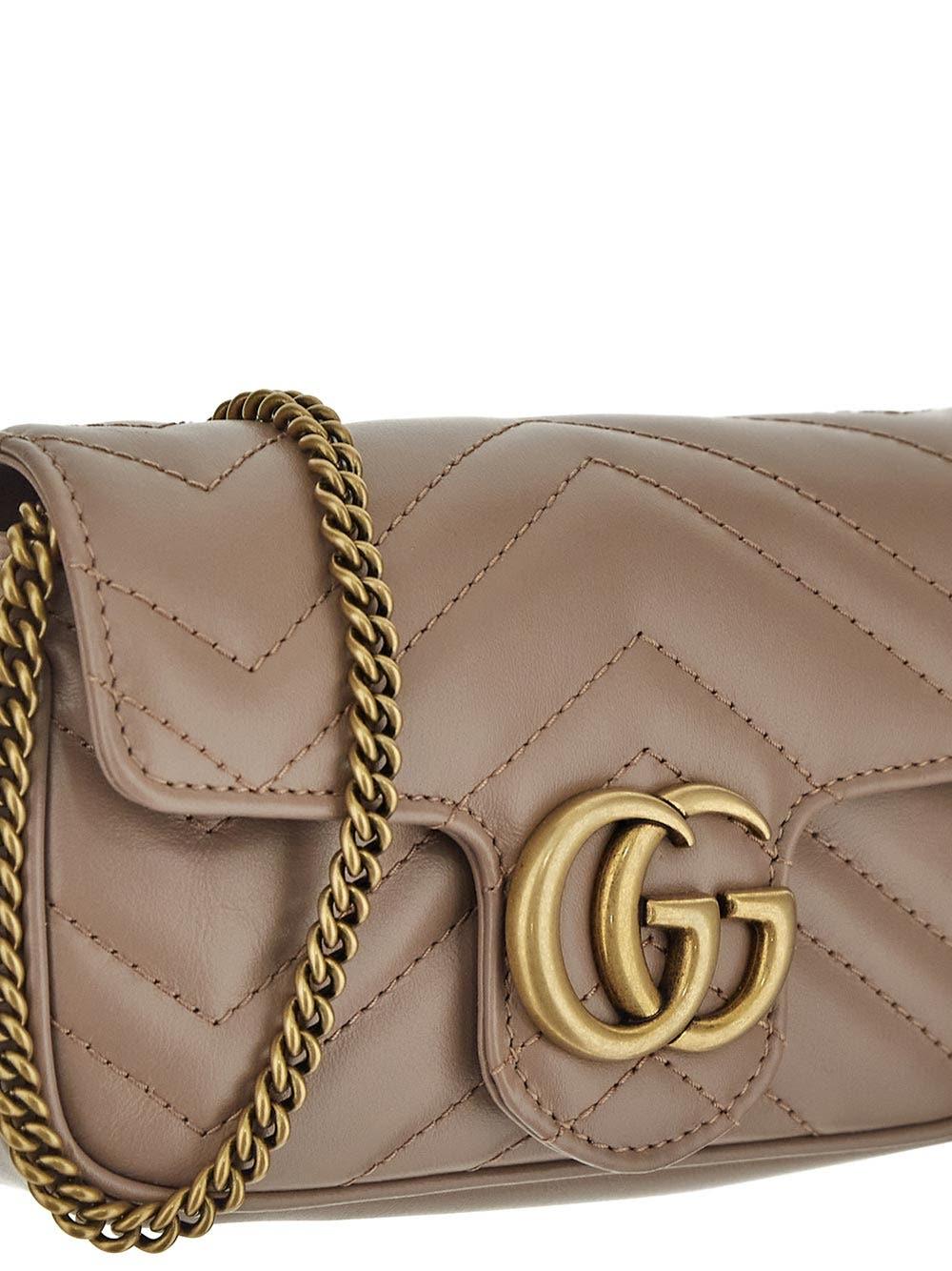 Oluxury Gucci GG Marmont Leather Super Mini Bag