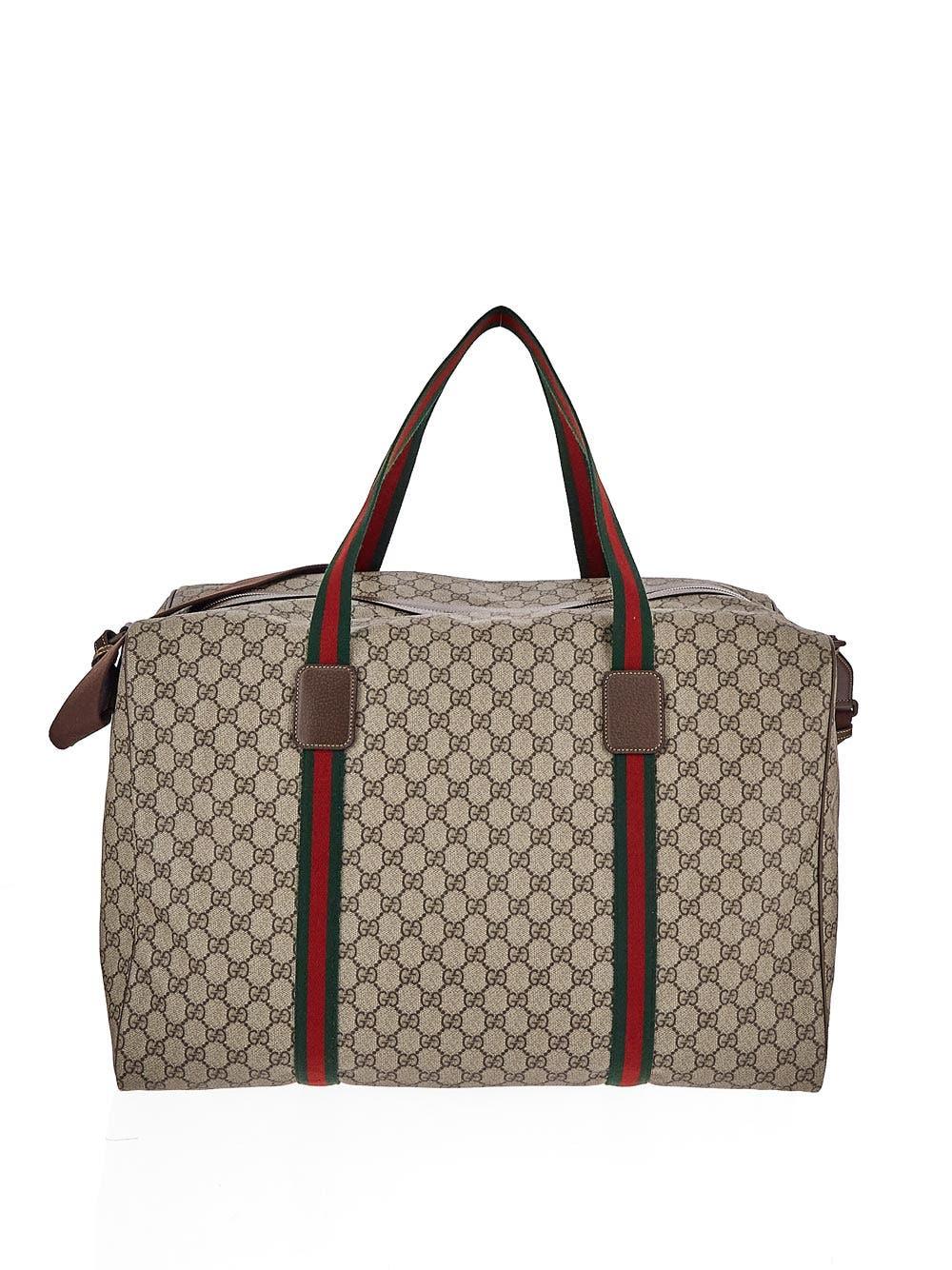 Oluxury Gucci Web Detail Maxi Travel Bag