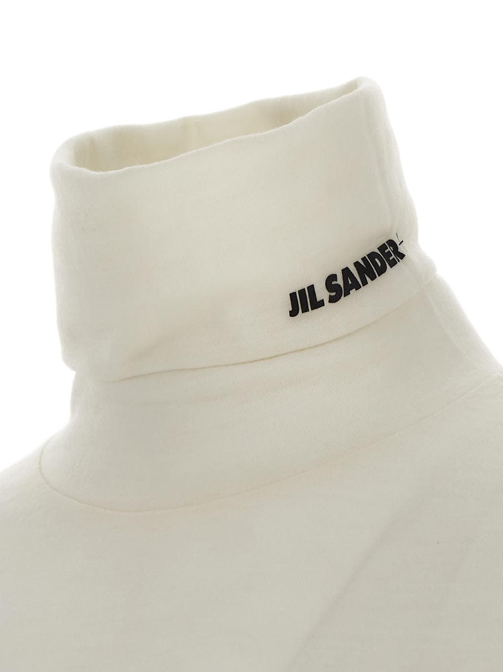 Oluxury Jil Sander Logo Print Turtleneck Sweater