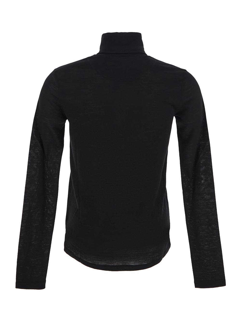 Oluxury Jil Sander Logo Print Turtleneck Sweater