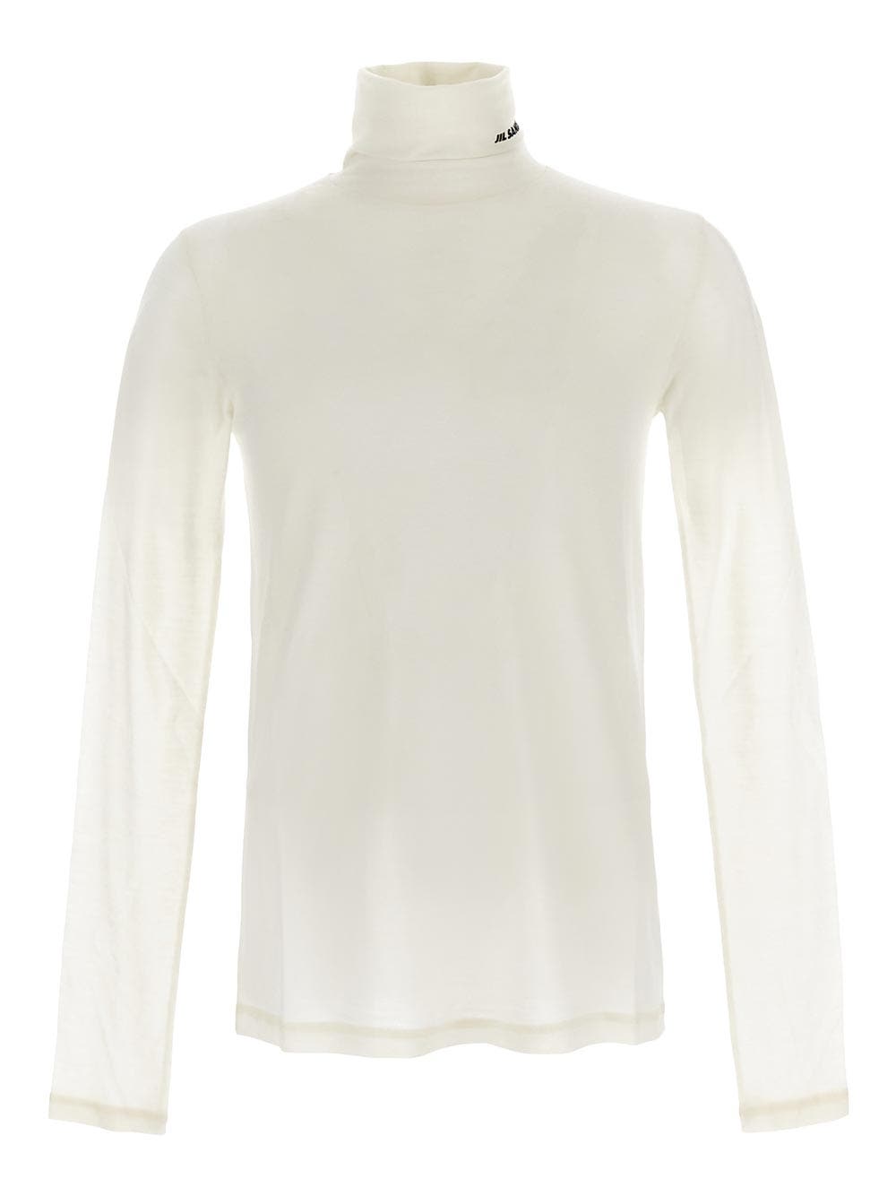 Oluxury Jil Sander Logo Print Turtleneck Sweater