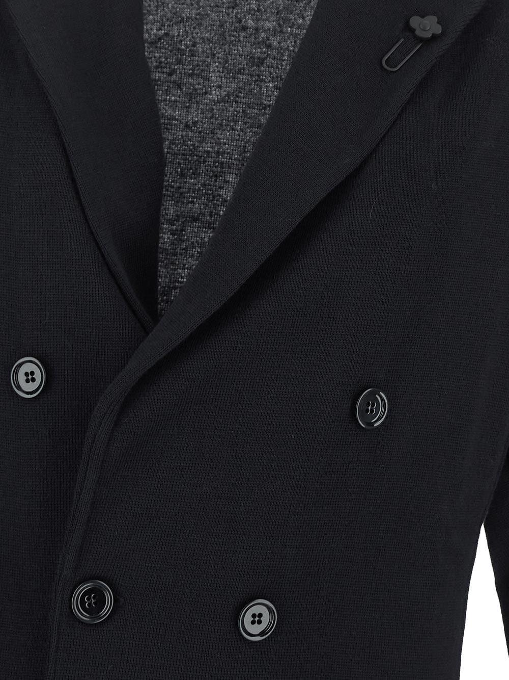 Oluxury Lardini Double-Breasted Knit Jacket
