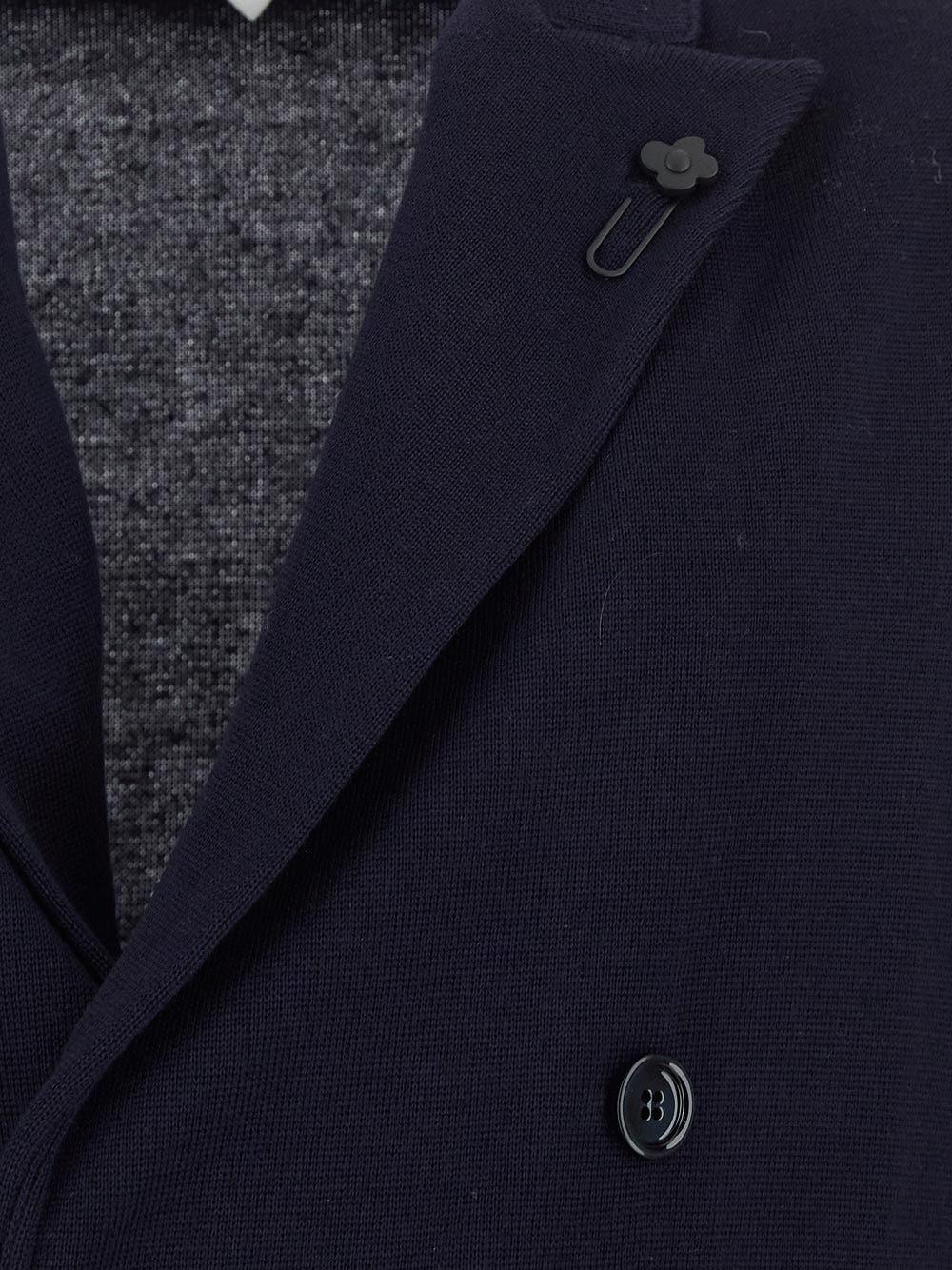 Oluxury Lardini Double-Breasted Knit Jacket