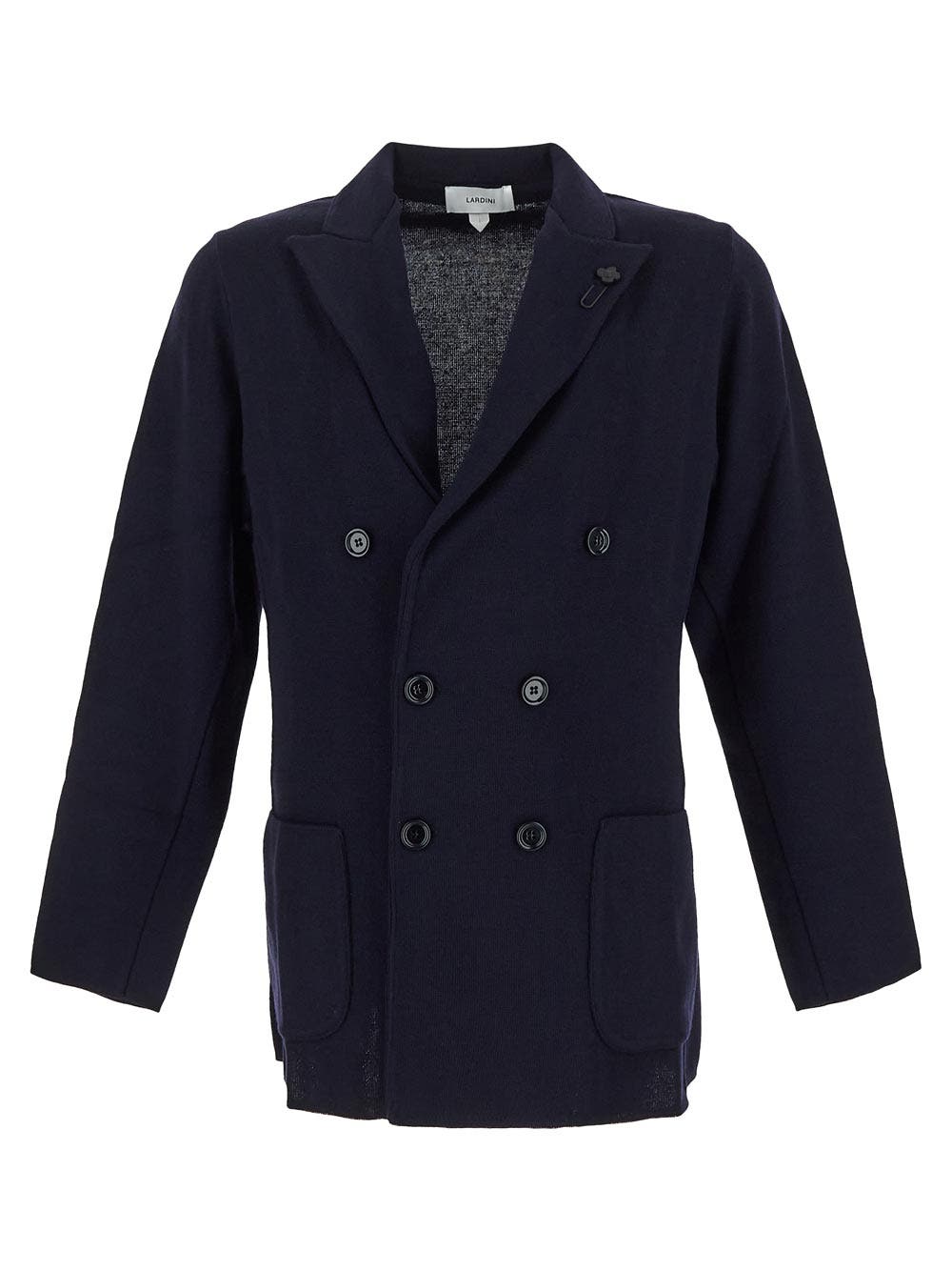 Oluxury Lardini Double-Breasted Knit Jacket