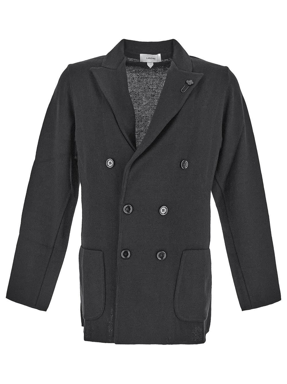 Oluxury Lardini Double-Breasted Knit Jacket