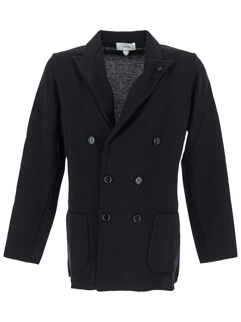 Oluxury Lardini Double-Breasted Knit Jacket