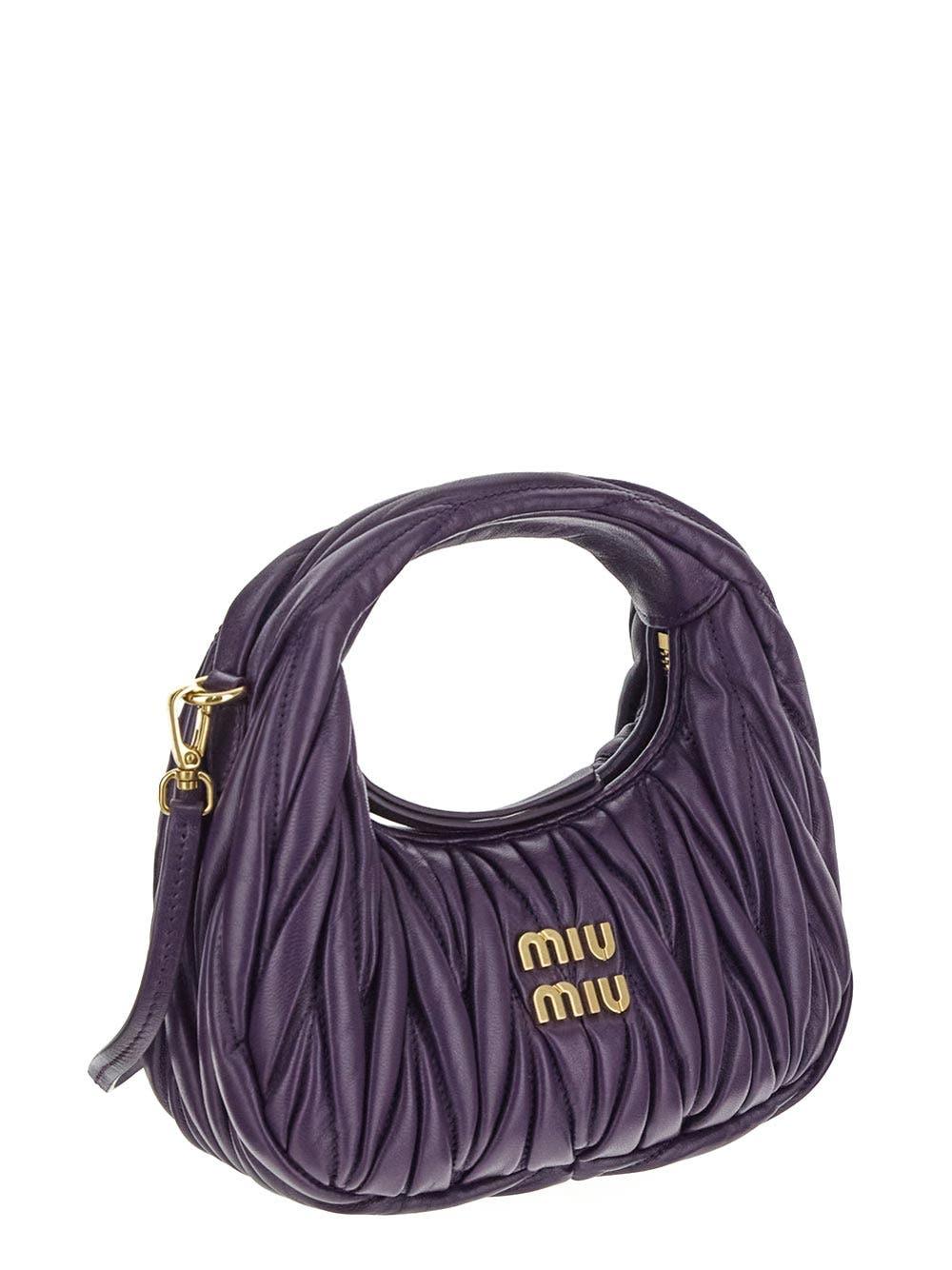 Oluxury Miu Miu Wander Matelassè Mini Hobo Bag