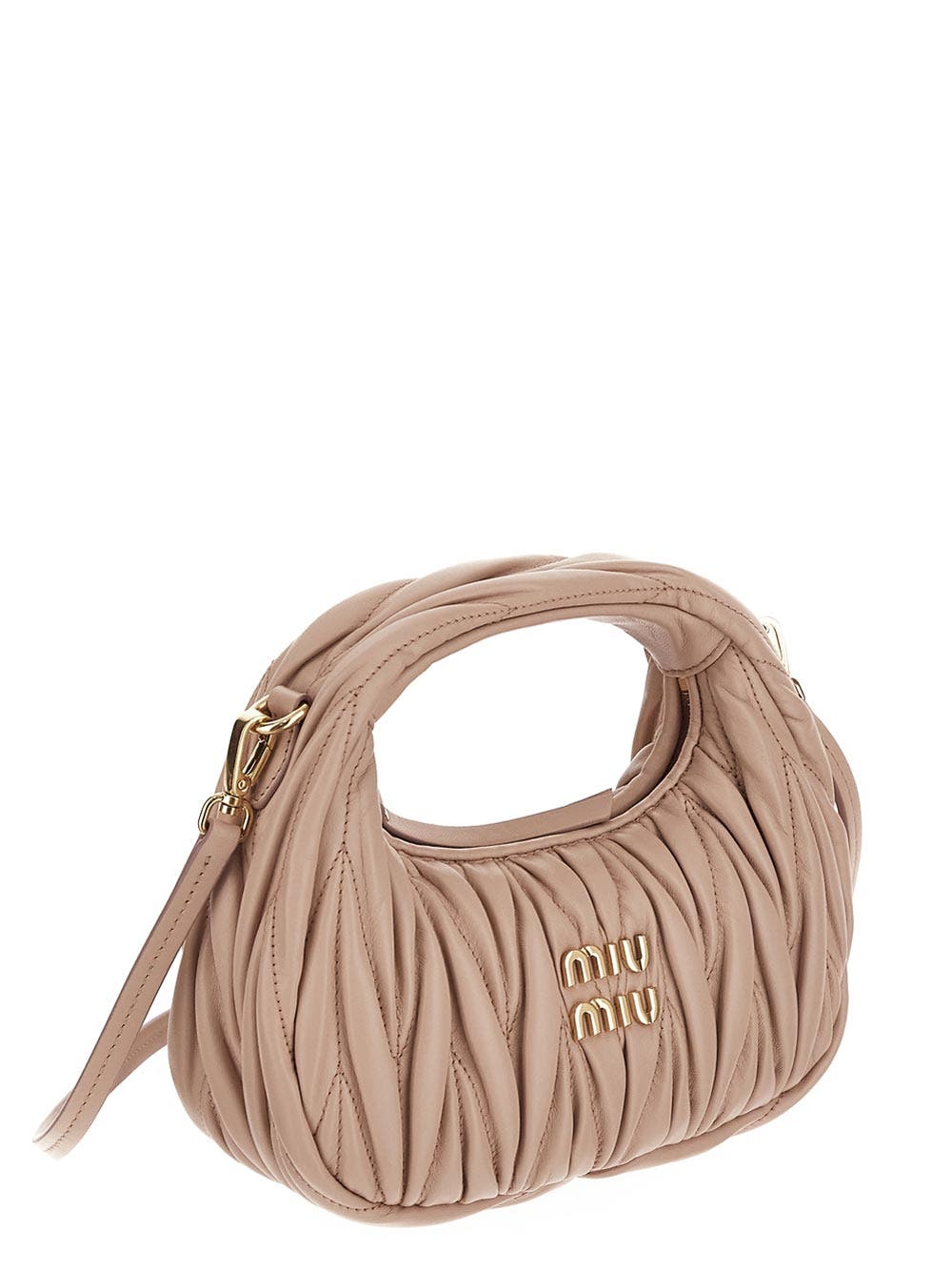 Oluxury Miu Miu Wander Matelassè Mini Hobo Bag