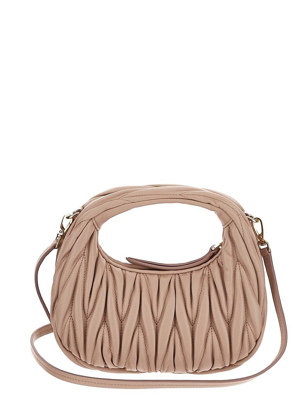Oluxury Miu Miu Wander Matelassè Mini Hobo Bag