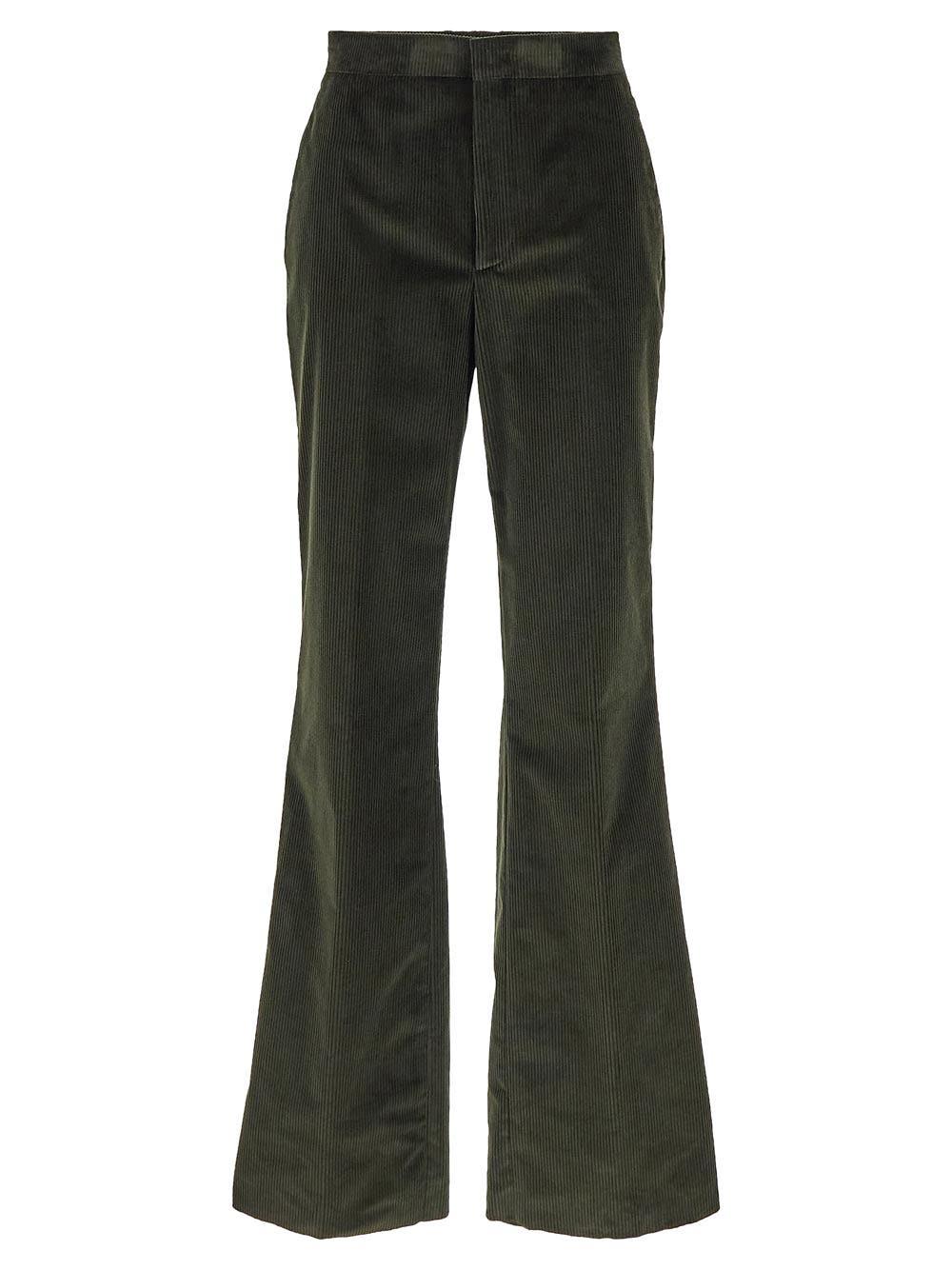 Oluxury Tagliatore Flared Velvet Trousers