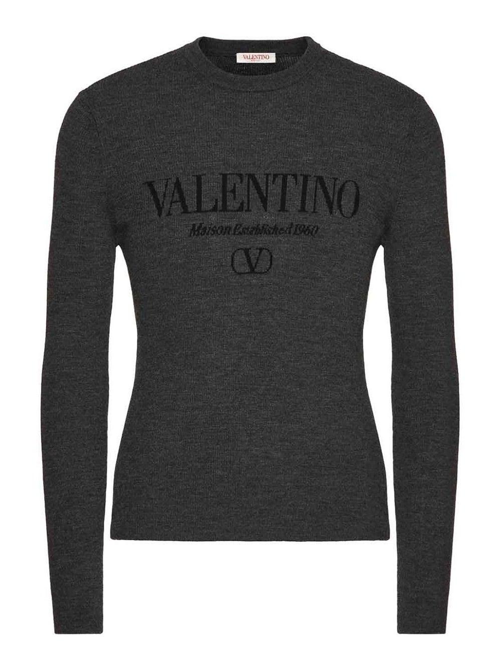 Oluxury Valentino Knitwear intarsia logo