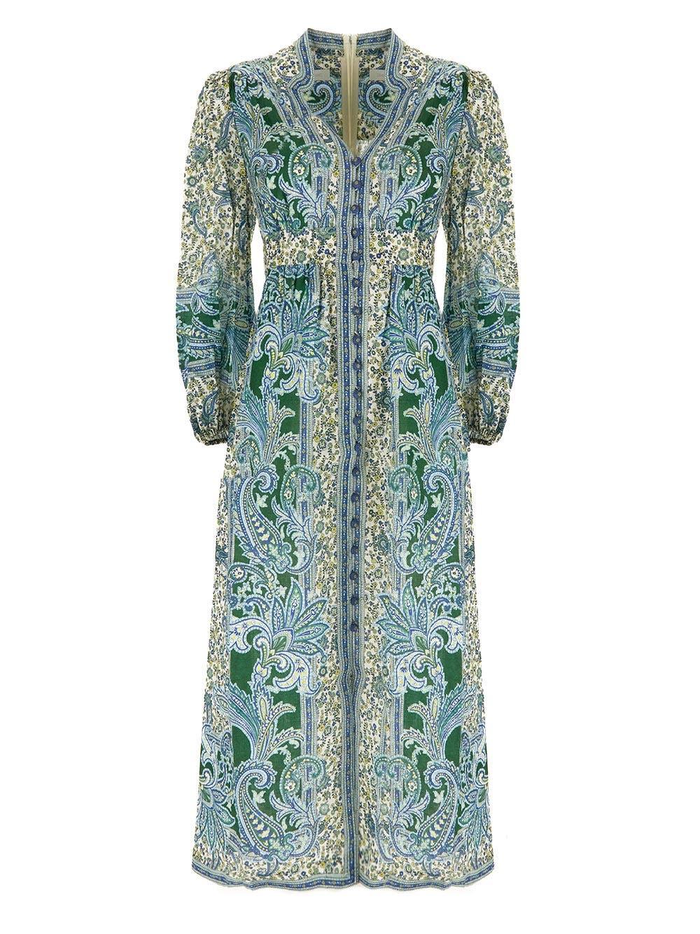 Oluxury Zimmermann Ottie Plunge Midi Dress