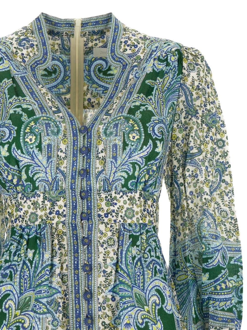 Oluxury Zimmermann Ottie Plunge Midi Dress