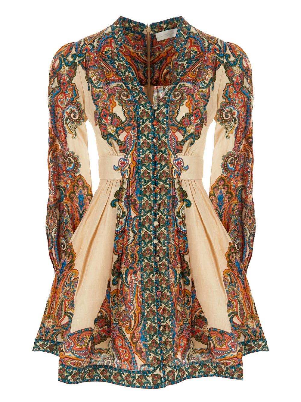 Oluxury Zimmermann Ottie Plunge Mini Dress