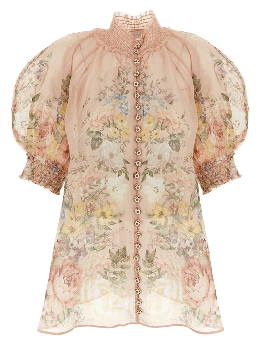 Oluxury Zimmermann Waverly Short Sleeve Vblouse