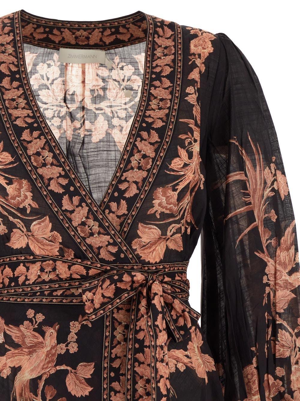 Oluxury Zimmermann Waverly Wrap Midi Dress