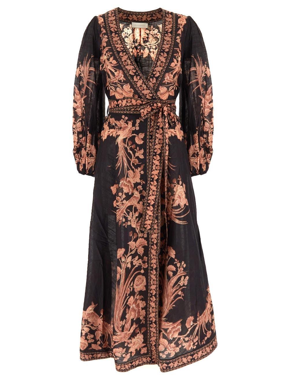 Oluxury Zimmermann Waverly Wrap Midi Dress