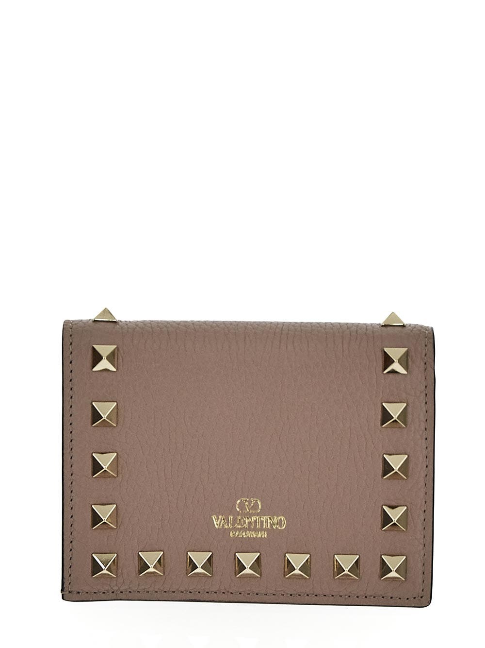 Oluxury Valentino Garavani Small Rockstud Calfskin Wallet