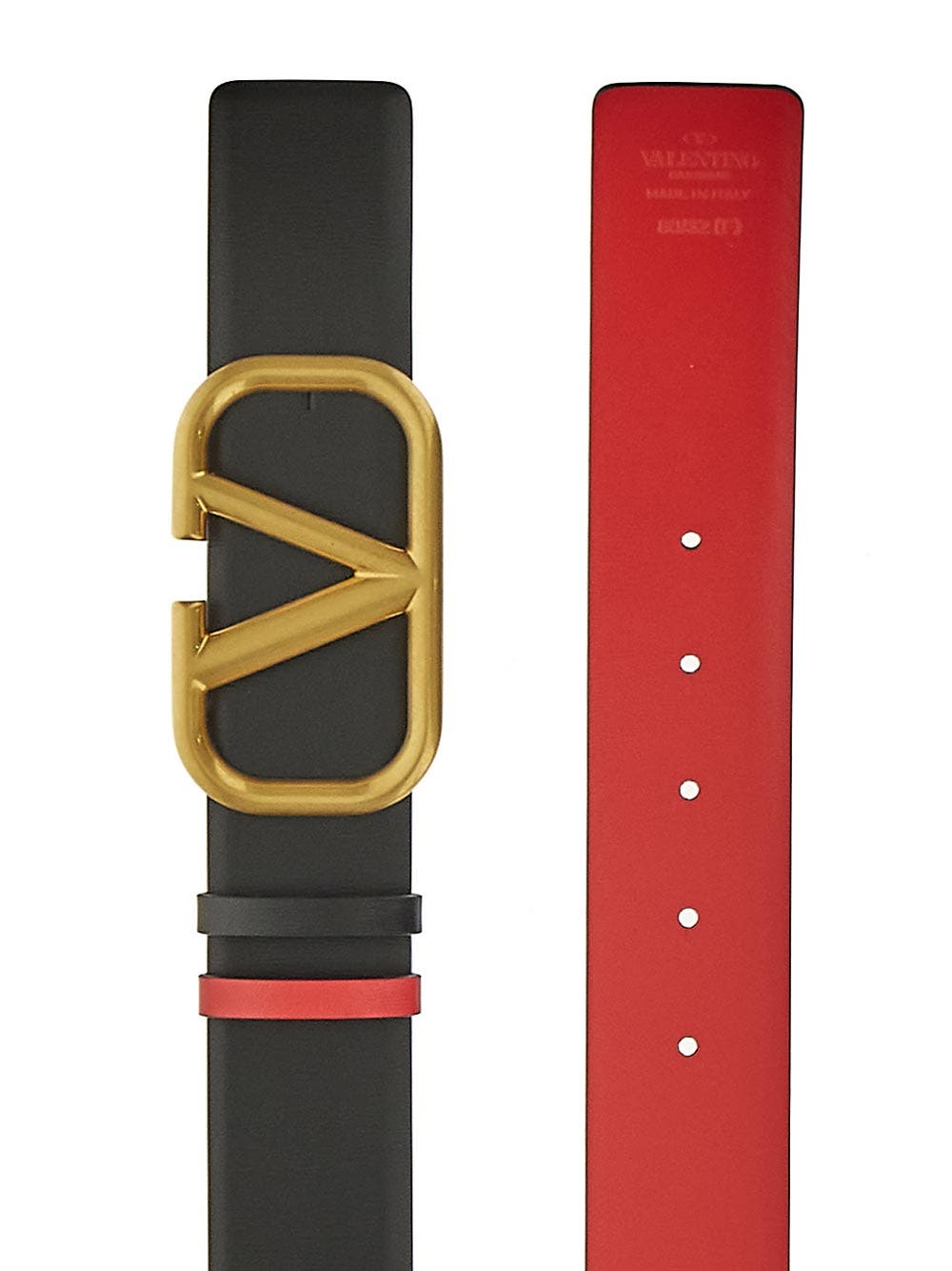 Oluxury Valentino Garavani V Logo Type Calfskin Belt